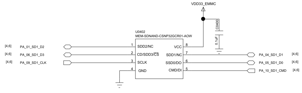 SD NANDConnectionReferenceCircuit