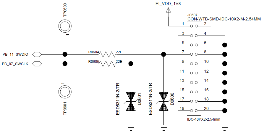 SWDDebuggingInterfaceCircuit Diagram