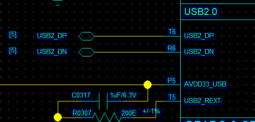 USBSignalSchematic diagram
