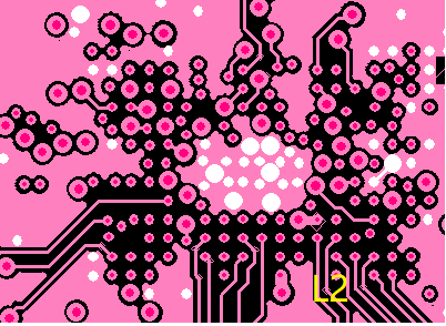 Ground signal of the second layer under the chip