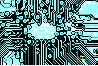 Ground signal of the third layer under the chip